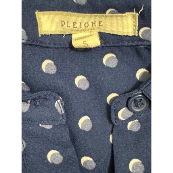 Size Small PLEIONE BLUE DOT PRINT CHIFFON HIGH-LOW TUNIC‎ TOP Blouse Nordstrom - Picture 3 of 5